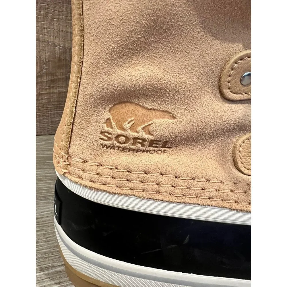 Sorel Joan of Arctic Boots Honest Beige Suede Rubber Winter Snow boots Size 8.5